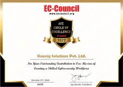 Winner of EC-Council ATC Circle of Excellence Award (2022) 