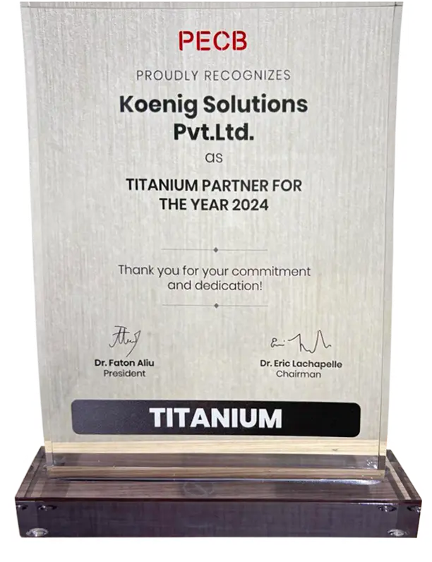 Winner of the PECB Titanium Partner Award (2023)